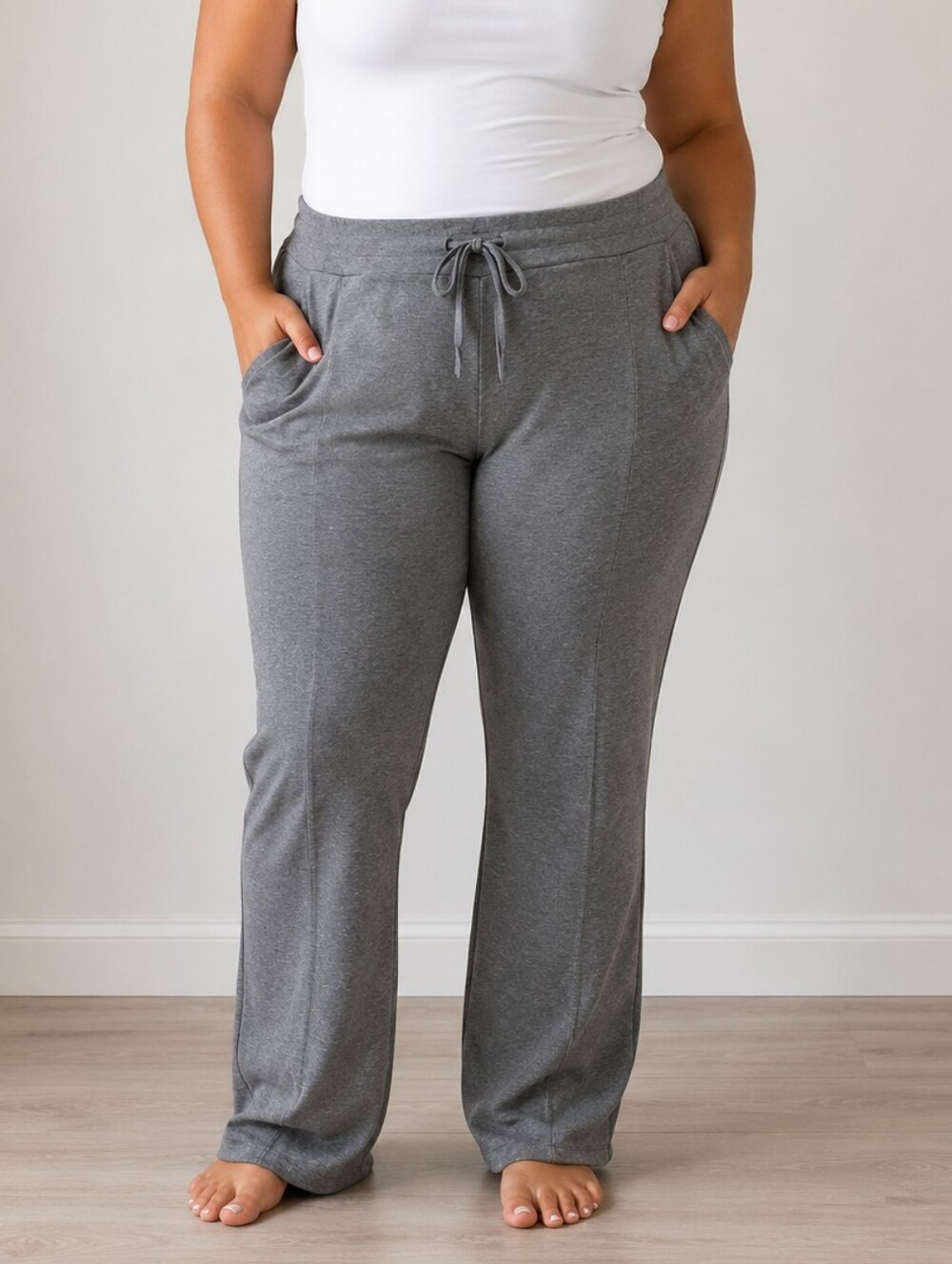 Women's Drawstring Lounge Pants - Gray